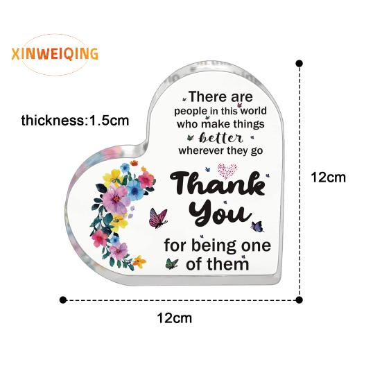 Орнамент в виде сердечка, прозрачный цветочный принт, подарок в виде сердца с гладкими краями, женщина-учитель, коллега, медсестра, доктор, благодарственный подарок