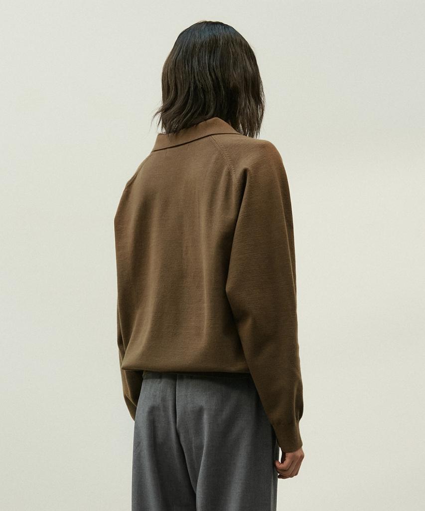 MINAV Raffine Soft Collar Knit [Brown]