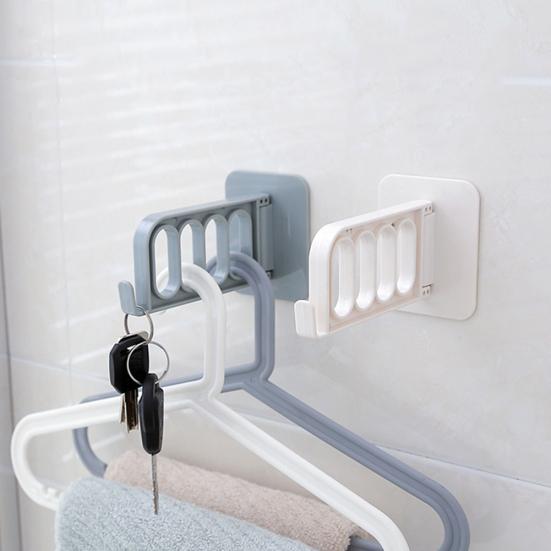 Home Wall Mount Self-adhesive Foldable Clothes Hanger Organizer Rack Hook Holder