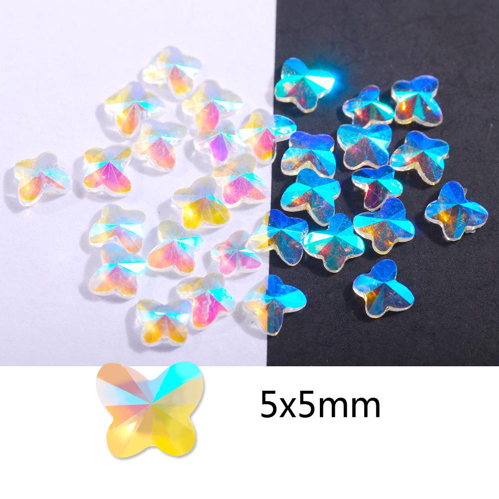 100Pcs Aurora Resin 3D Nail Rhinestones Crystal Gem Stone Nail Art Decoration