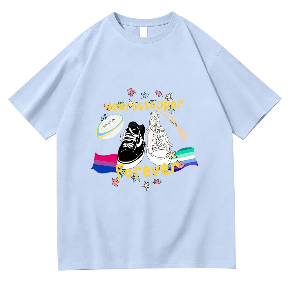 Heartstopper Forever Film 2026 Tshirt Heartstopper Forever Canvas Vintage Cartoon Print T-shirt Fashion Unisex Cotton Streetwear