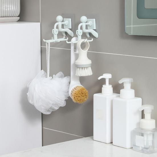 1 комплект подвесного крючка, настенный вращающийся крючок для вешалки с 6 крючками, самоклеящийся крючок для хранения без перфорации для кухни, ванной комнаты