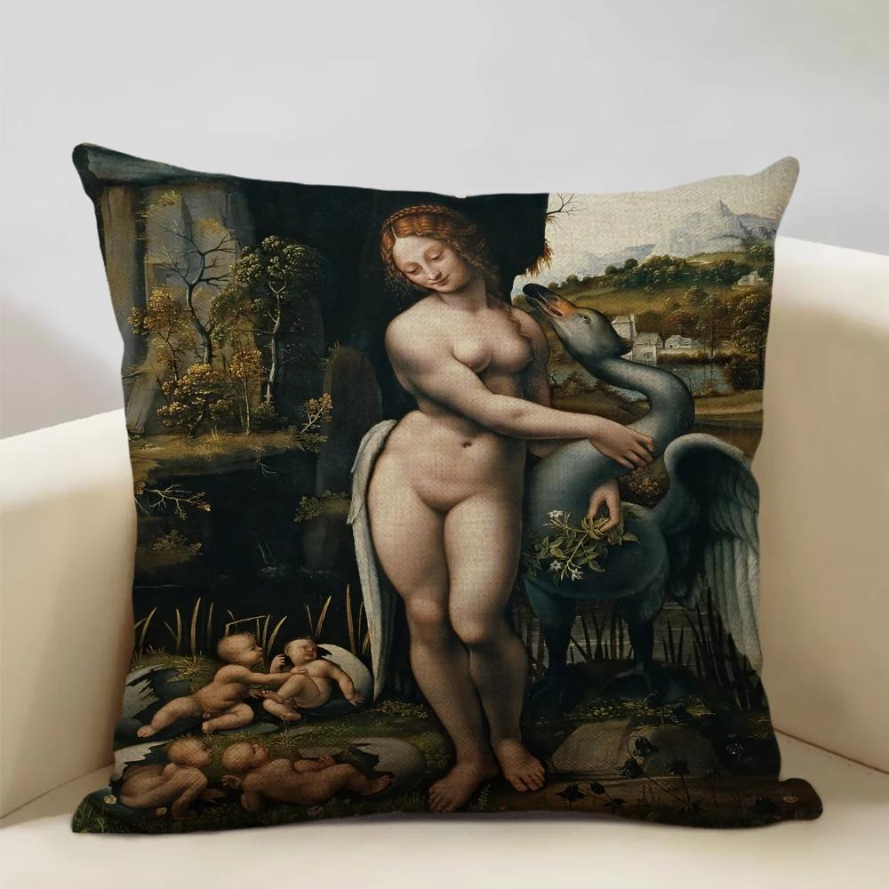 Four Seasons General World Famous Paintings Decorative Throw Pillow Case 45x45cm Cushion Cover for Living Room Sofa