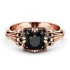 Роскошное женское кольцо из розового золота, инкрустированное черной шпинелью, дизайн в темном стиле, маленькое ювелирное изделие Ins.