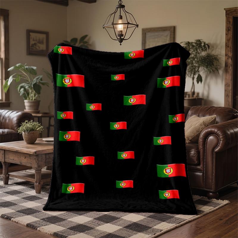 Portugal national football team Print Flannel Blanket Soft Warm Sofa Bed Throw Blanket For Home Office Bedroom