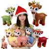 35 см Рождественский олень мягкая игрушка колокольчик бант лось мягкие куклы декоративная подушка мультфильм день рождения рождественские подарки для девочек мальчиков декор