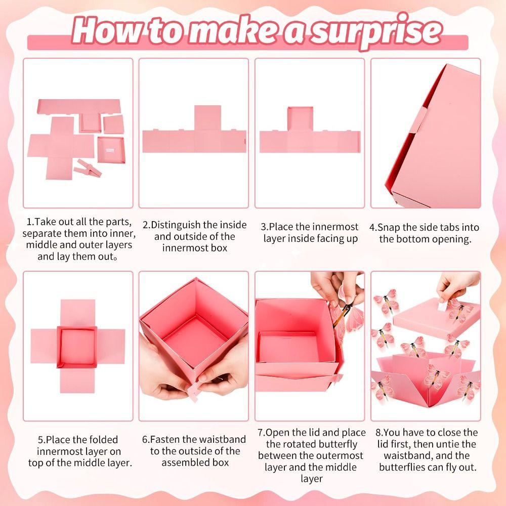 Креативная коробка-сюрприз на годовщину С Днем Рождения DIY Складная бумажная коробка Новогодний подарок