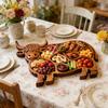 Многоцелевая деревянная доска для подачи и закусок с изображением коровы высокогорных пород для демонстрации закусок, украшения праздников и декорирования