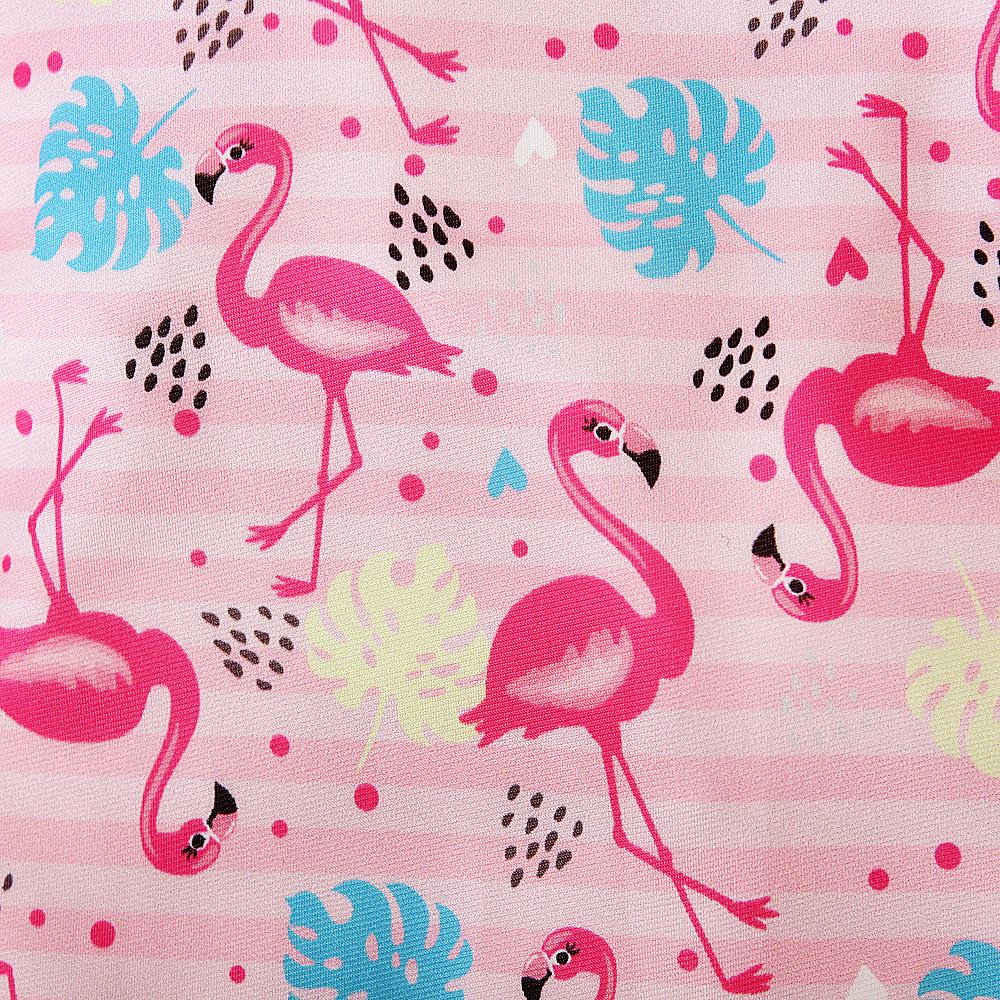 Цельный купальник для маленьких девочек, летний пляжный купальник с рюшами и открытой спиной, с мультяшным принтом