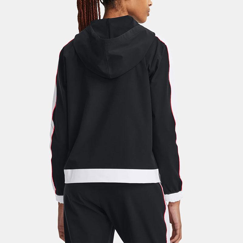 Under Armour Hoops Essential Jacket Color Block Waterproof Hooded Jacket Women Jacket Black 1380306-002