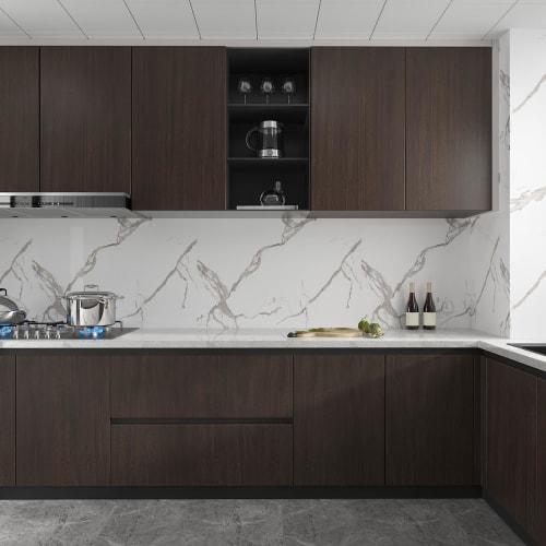 CHIHUT Wallpaper Stickers, Wood Grain Remake Sheet, 45cm X 260cm, Dark Brown, Peelable Cutting Sheet, Thick, Easy To Apply, Perfect for Renovations, R