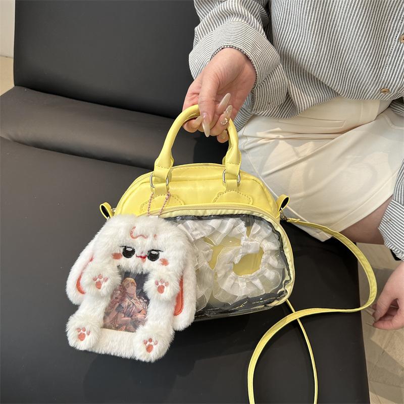 2025 Новая прозрачная сумка Joker, большая вместимость, водонепроницаемая, повседневная сумка через плечо, японская милая двухмерная сумка-мессенджер