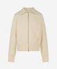 LORDLOAR Cable Windproof Zip-Up Knit Cream
