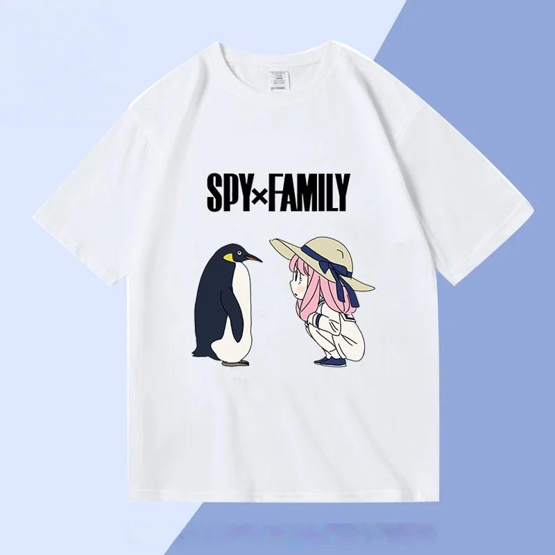 Коллаборация Spy X Family Мужские и женские хлопковые футболки Аниме-тематическая детская одежда, Повседневные домашние футболки