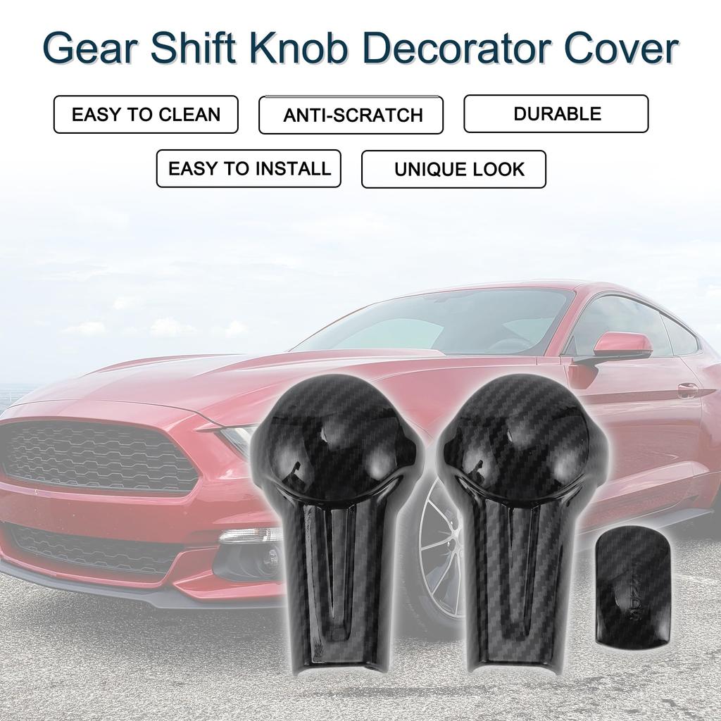 TUCKBOLD Декоративная накладка на ручку переключения передач для console Ford Mustang Наклейка на внутреннюю отделку Стайлинг Декор Углеродное волокно Черный с клейкой основой