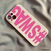 Розовый чехол для телефона с английскими буквами SWAG для Samsung Galaxy A37 A57 F06 M16 A26 A06 A56 A36 A06 A35 A55 A15 A54 A34 A14 A05 4G 5G