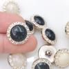 10pcs/lot Fashionable Clothing Buttons 17.5/21/25mm Gold Color Plastic Shank Buttons Apparel Sewing Accessories