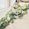 Набор из 6 гирлянд из эвкалипта, искусственные листья эвкалипта, настольная зелень, гирлянда-венок из лозы, гирлянды ручной работы для свадебного фона, для помещений и улицы