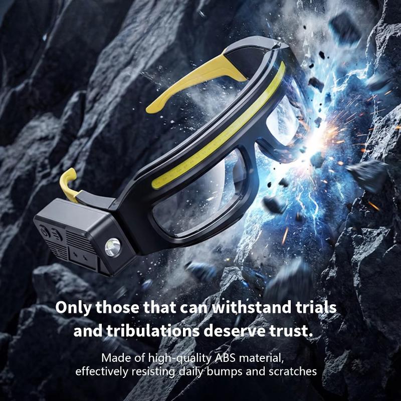 Professional Glasses Headlamp 2 in 1 Design Adjustment Sensor Head Flashlight 5 Lighting Modes Working Lamp for Night Fishing