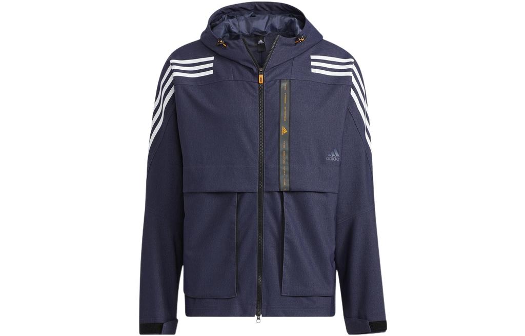 adidas TH DNM WVJK Полосатая Спортивная Куртка с Капюшоном и Длинным Рукавом HE9905