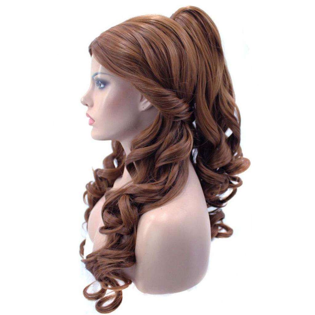 Monoii La Belle Wig Cosplay Halloween Beauty and the Beast Princess Wig Long Curly Hair Costume D335