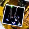 Beautiful Cute Butterfly Long Tassel Earring Elegant Dangle Temperament Earrings Women Party Jewelry KTJ
