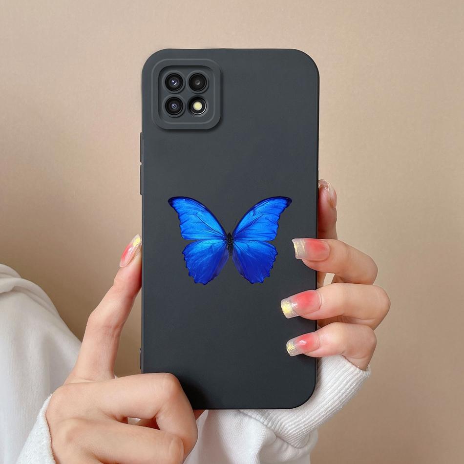 Для Samsung A22 A22S Чехол Цветной Покрашенный Мягкий Жидкий Силикон Защита Камеры Чехол для Телефона Для Samsung A 22 4G 5G A 22S Fundas
