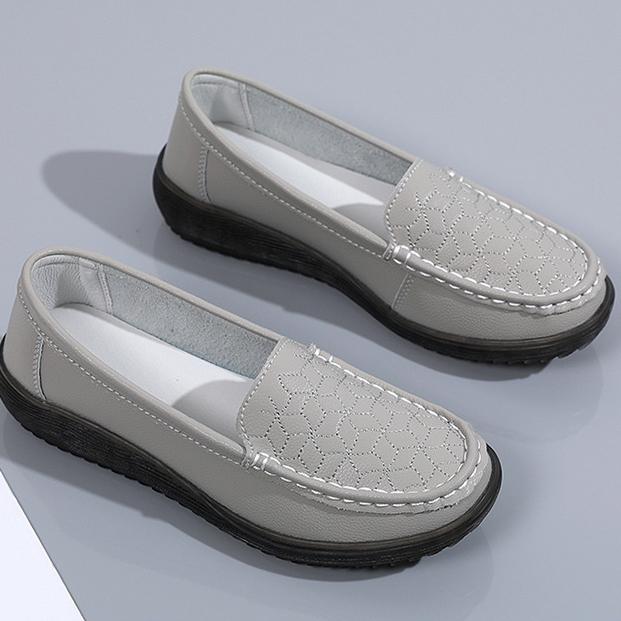 Весенняя повседневная обувь из коровьего сухожилия на мягкой подошве, женские туфли на плоской подошве, нескользящая большая обувь для мам