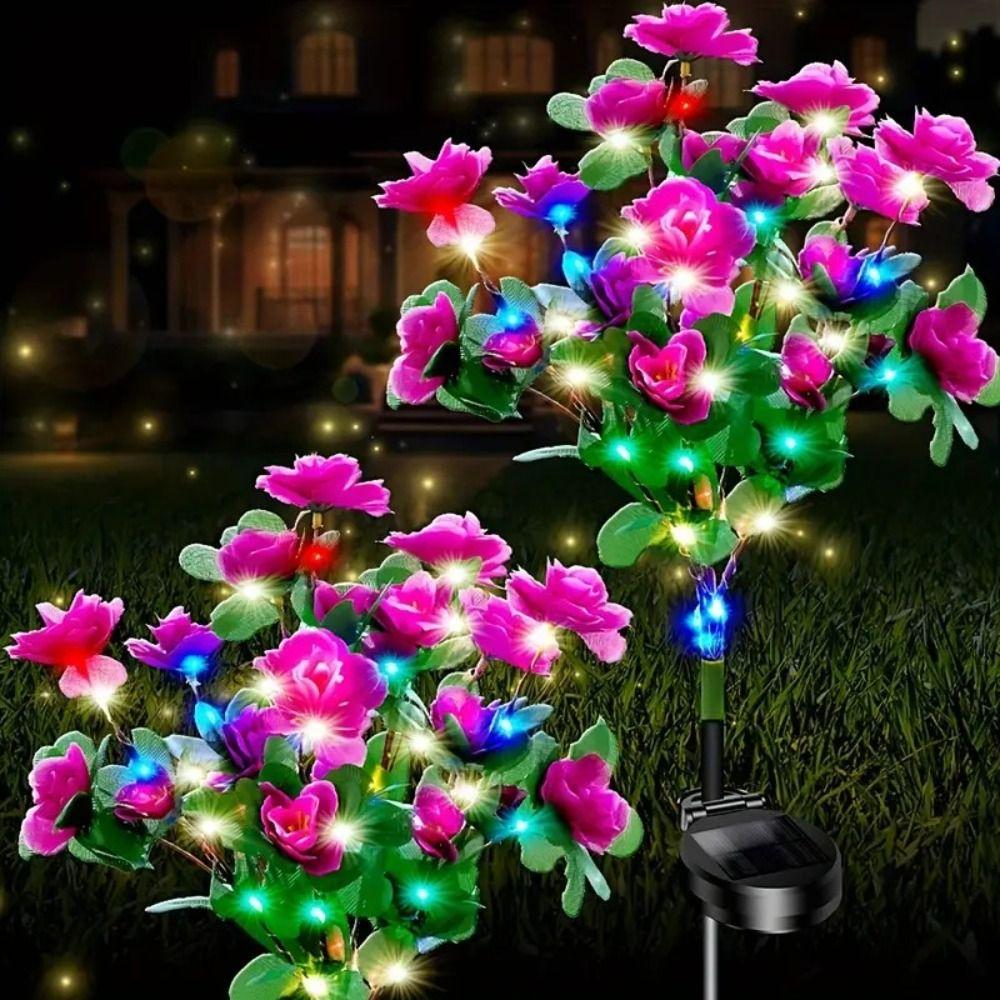 High Brightness Solar Azalea Light Energy Saving Flowers Lawn Lamp Outdoor Courtyard
