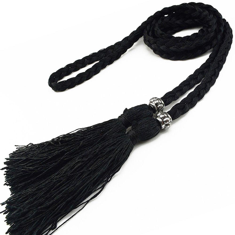 Thin Decorated Tassle Waistband Bow Dress Braided Belts Tassles Belts Waist Rope Waist Chain