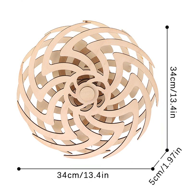 Handmade Retro Kinetic Sculpture Moving Kinetic Wall Art Wooden Windmill Reversal Statue For Living Room Home Decor Crafts