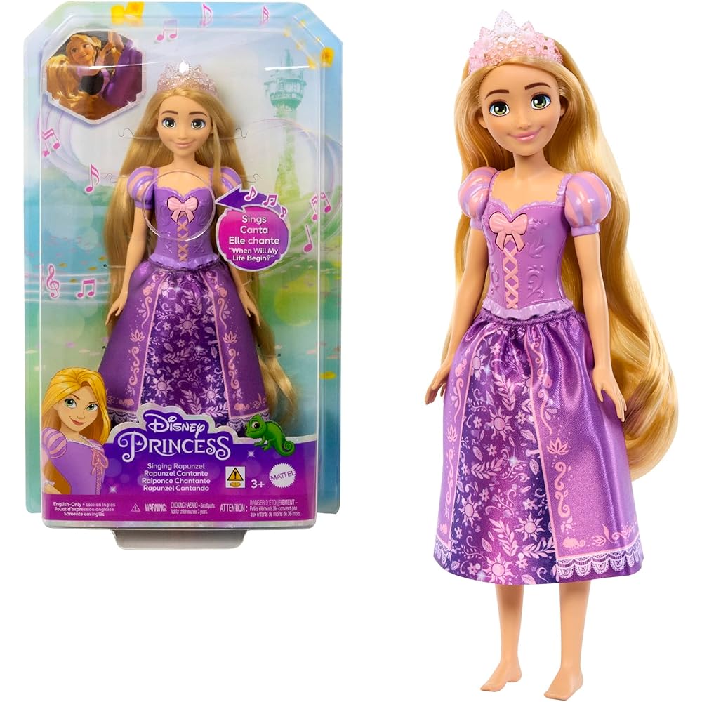 Поющая кукла Рапунцель из серии «Принцессы Диснея» от Mattel с возможностью переодевания, для детей от 3 лет