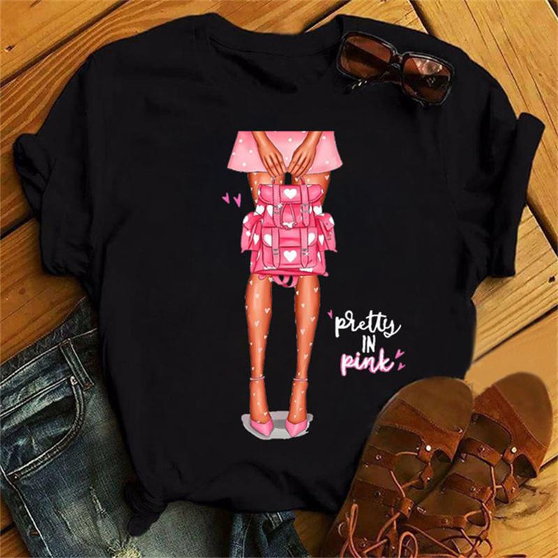 Красивые 90-е девушки принт женские топы мода O-образный вырез футболка смешная эстетика графический принт женские футболки женская одежда