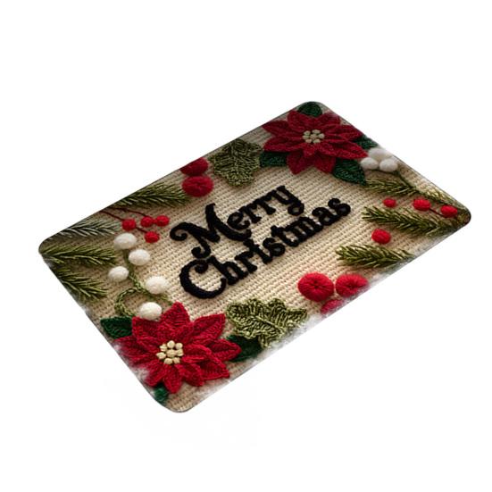 Рождественский коврик для пола с 3D-эффектом, коврик для двери с рисунком Санты, приветственный коврик, нескользящий коврик для пола с изображением рождественской елки и снеговика для прихожей, крыльца, праздничного домашнего декора