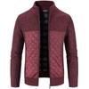 Men's Winter Thickened Cotton Jacket Large Size Long-sleeved Zipper Knitted Jacket Stand Collar Casual Sweater
