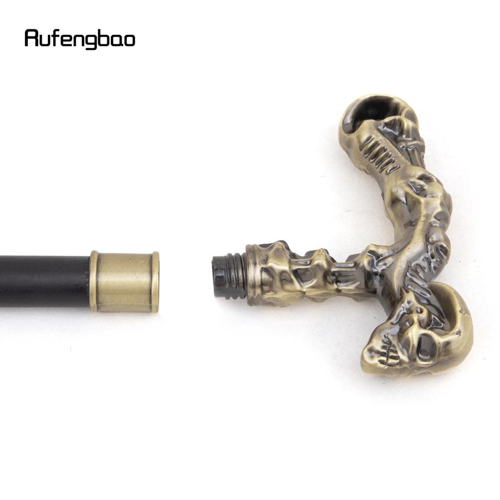 Golden Skull Walking Stick Decorative Vampire Cospaly Vintage Party Fashionable Walking Cane Halloween Crosier 93cm