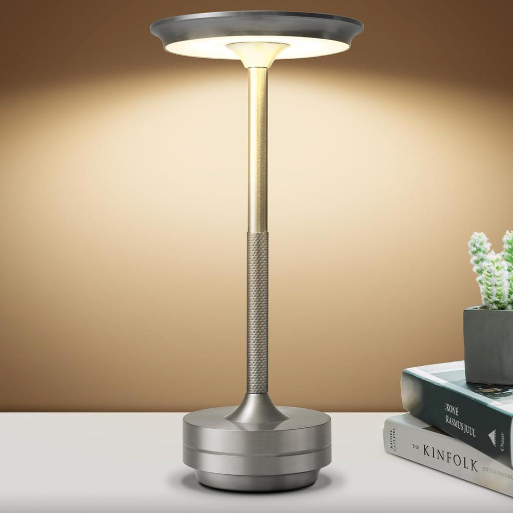 Aluminum Alloy LED Lamp Night Light Infinitely Dimmable Atmosphere Retro Portable Cordless Rechargeable Touch Desk Lamp For Bar