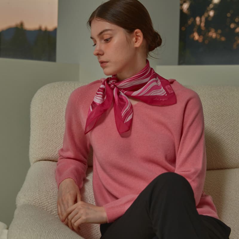 Белый Шарф-платок CRESELLE CHIFFON SILK SCARF_3 ЦВЕТА