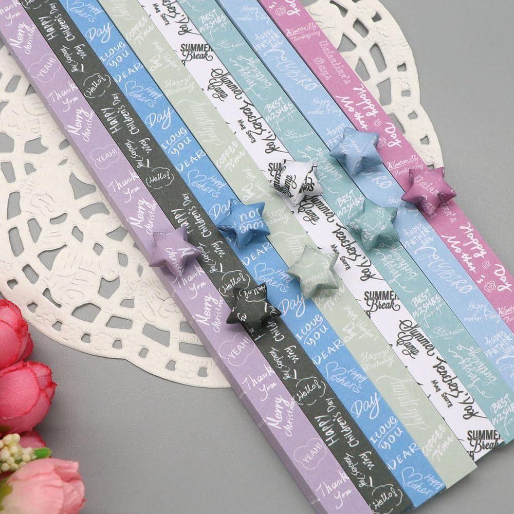 540 листов односторонней бумажной ленты со звездами, мультяшная складная звезда, счастливая звезда, оригами, украшение для дома