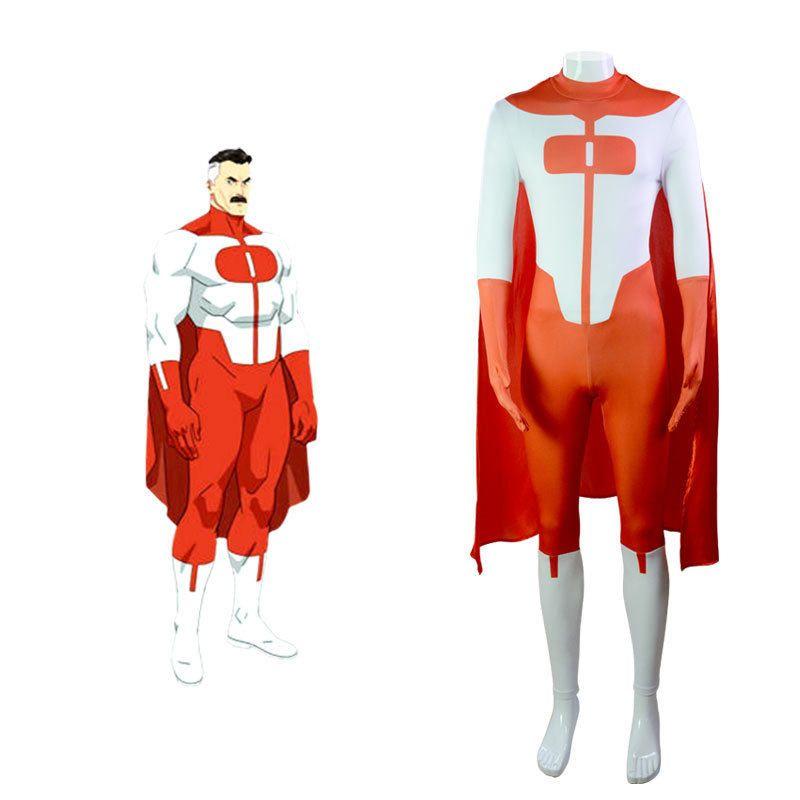 Invincible Kid Cosplay Costume Invincible Hero Cosplay Jumpsuit with Cape in Stock