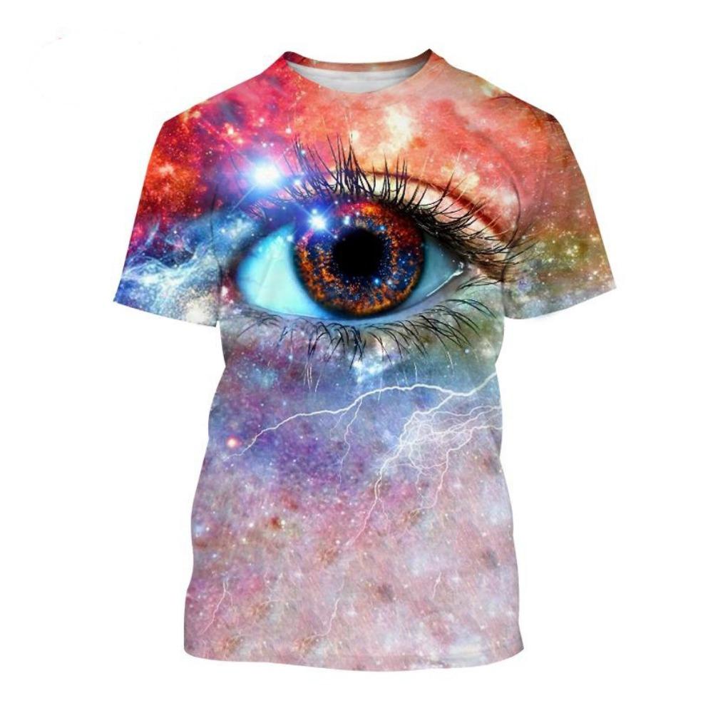 Новинка, горячая распродажа, мужская футболка с коротким рукавом с принтом в виде глаза и 3D-принта, модная повседневная футболка с коротким рукавом и принтом в виде органа человеческого лица
