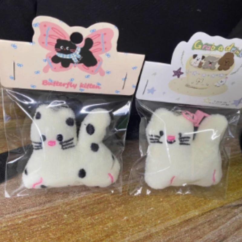 Милый плюшевый белый кот брелок кавайный котенок кулон для девочек ручка сумка рюкзак украшение друзья пара подарок на вечеринку сувениры