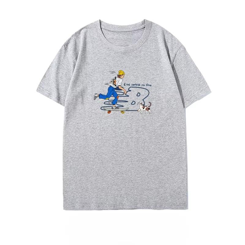 Модный тренд лета 2025 года Новая марка Мужская и женская футболка с коротким рукавом Высококлассный модный бренд 100% хлопок Футболка с принтом