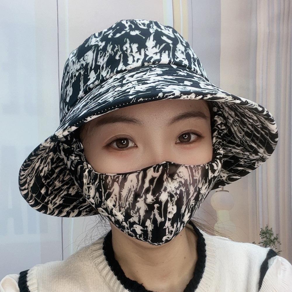 With Mask Agricultural Work Hat Bucket Hat Dust Mask Hat Fisherman Hat Protect Neck Anti-uv Four Seasons Sunscreen Hat