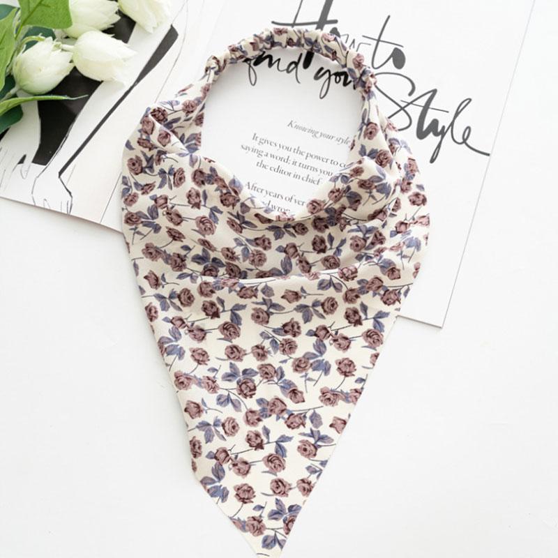 Summer Printting Hair Scarf Scrunchies Vintage Triangle Bandanas Hairband Headband Elastic Hair Bands Headwrap Hair Accessories