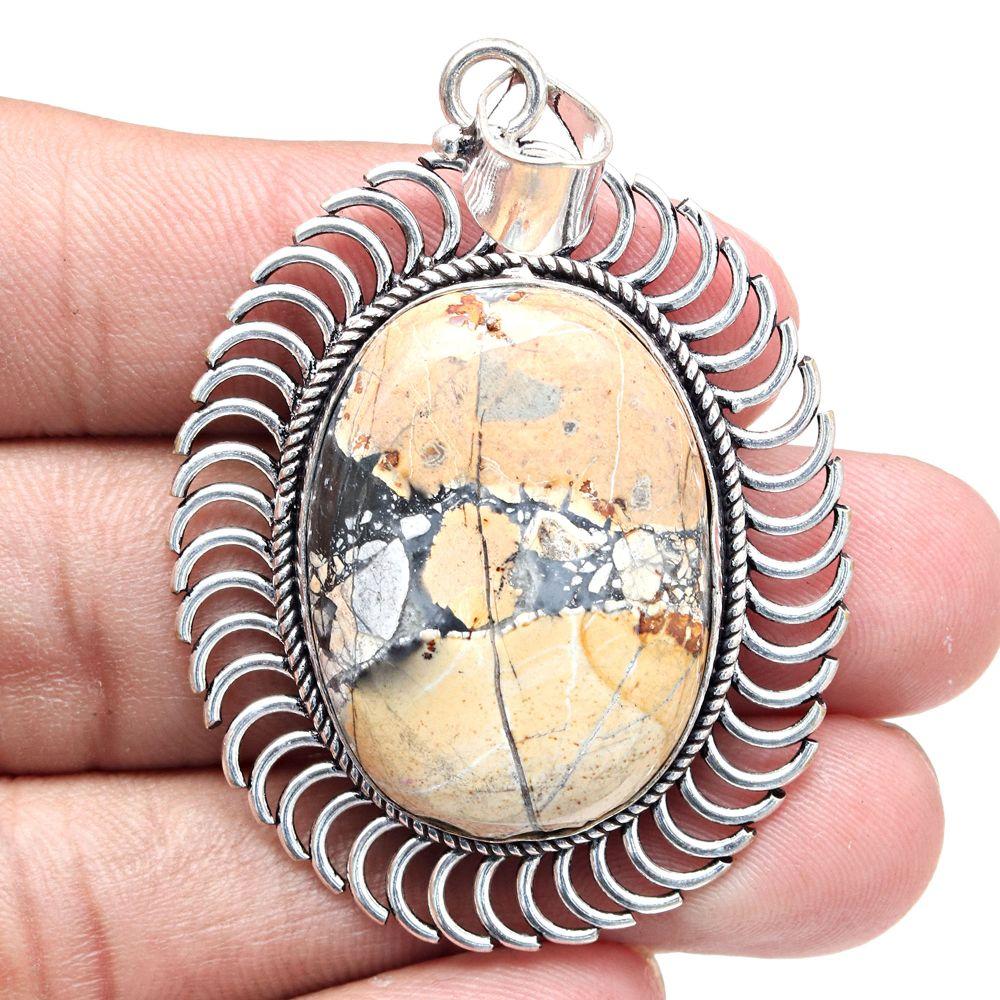 Подвеска Malinga Jasper Gemstone Подарок на День Матери Серебряное Украшение 2.25"