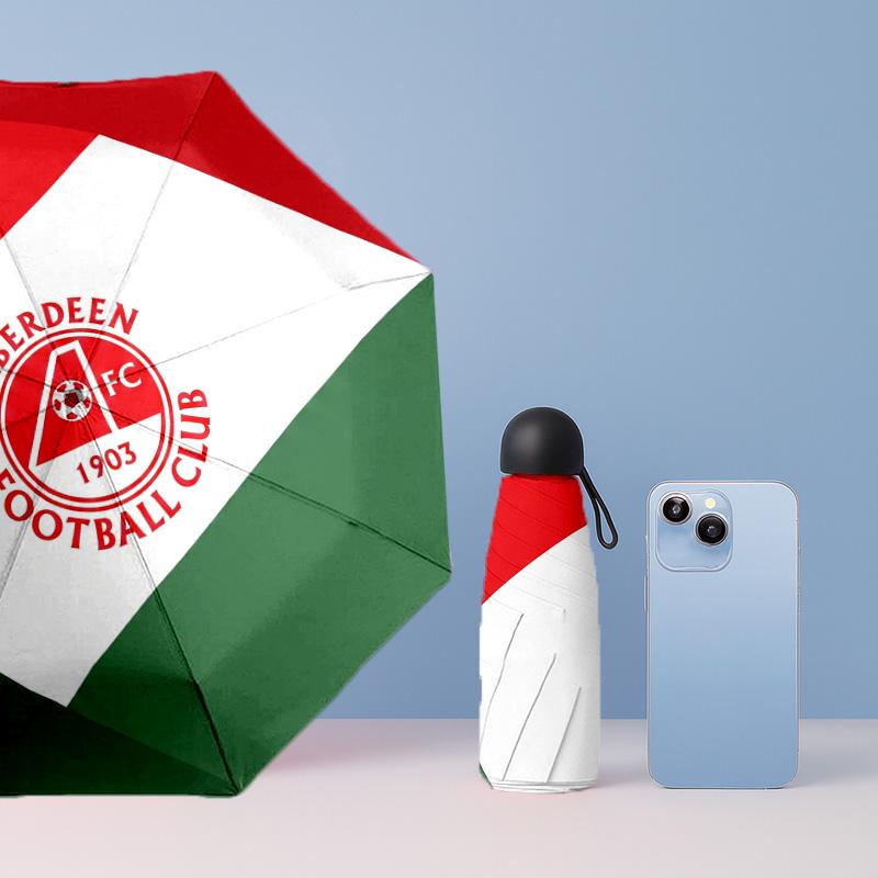 Aberdeen FC Mini 5 Fold Pocket Umbrella Compact Lightweight Anti UV Rain Sun Protection Umbrella Portable Travel Umbrella