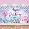 Mermaid Birthday Photo Backdrop Cloth For Childrens Party Decoration