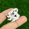 Gift For Her 925 Silver Natural Silver Leaf Jasper Multi Stone Adjustable Ring