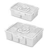 Salad Crisper Snack Box with Lid 8 Compartments Cutlery Storage Food-Grade Portable Handle Food Container for Fruits Nuts Parties